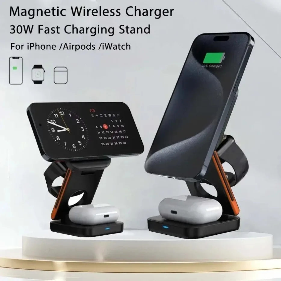 3-in-1 Magnetic Wireless Foldable Charging Dock
