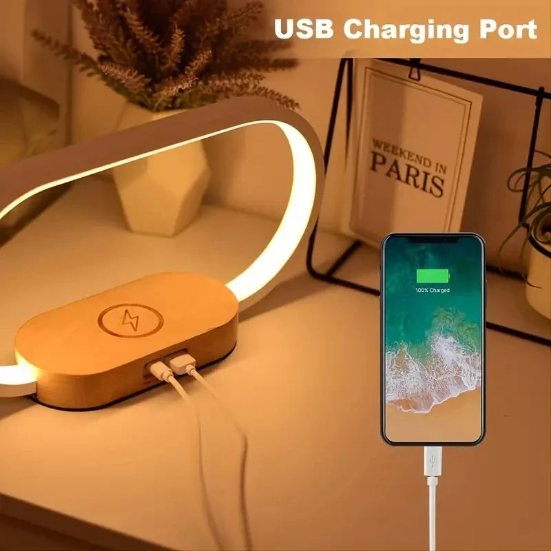 Smart LED Desk Lamp | Wireless Charger, Clock & Night Light