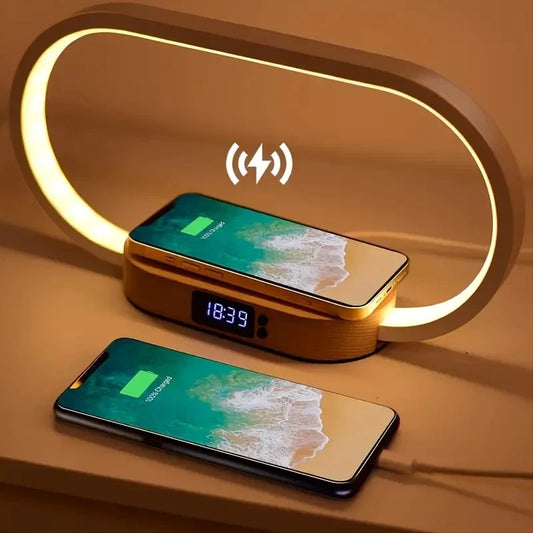Smart LED Desk Lamp | Wireless Charger, Clock & Night Light